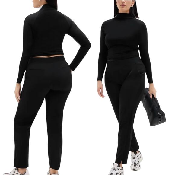 Athleta Brooklyn Midrise Ankle Pants Black | Travel Work Casual Capsule | Sz 12 - Picture 1 of 8
